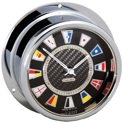 Carbon Fiber Flag Clock and Barometer