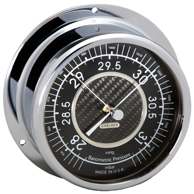 Carbon Fiber Flag Clock and Barometer